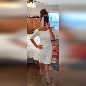 Lulus White Bridal Shower 60s Style Cocktail Dress